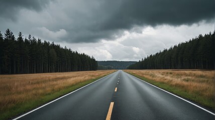 Naklejka premium a long road