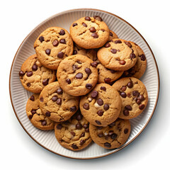 Baking Chocolate Chip Cookies Isolated on Transparent Background