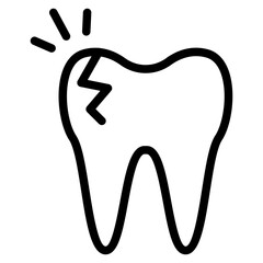 Tooth Pain Line Icon