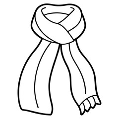 scarf outline coloring book page line art vector illustration 