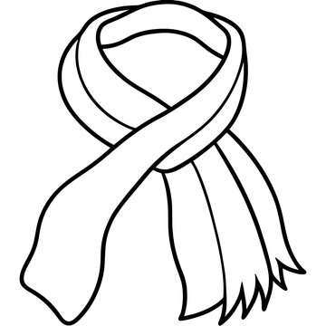 recommend clip art: scarf outline coloring book page line art vector illustration 