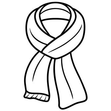 recommend clip art: scarf outline coloring book page line art vector illustration 