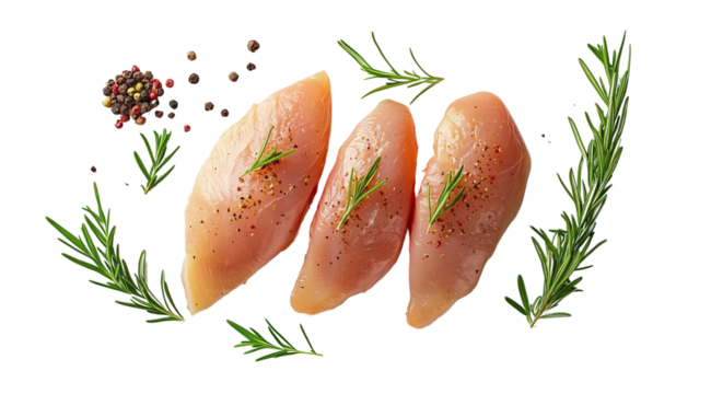 PNG, Steak. Meat Long, pieces of raw meat, isolated on a white background, created with Generative AI technology.