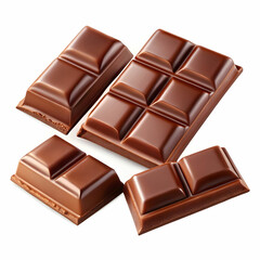 Fototapeta premium big chocolate and small ones isolated on Transparent Background