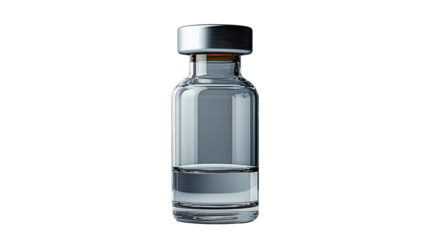 PNG, Medical, medicine vial for injection, isolated on white background, created and generated by AI technology.
