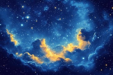 Obraz premium Captivating dreamy night sky wallpaper featuring whimsical stars. 