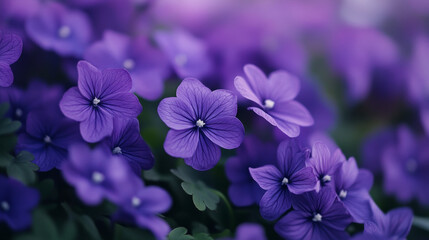 "A romantic backdrop adorned with a soft array of violet flowers, creating a serene and dreamy ambiance with delicate shades of purple and lavender."

