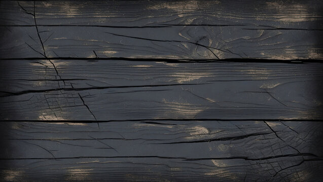Black washed old wood background texture, wooden abstract textured backdrop - Powered by Adobe