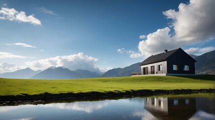 Obraz premium a house on a hill