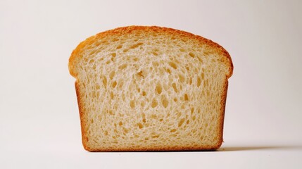 A slice of white bread on a white background