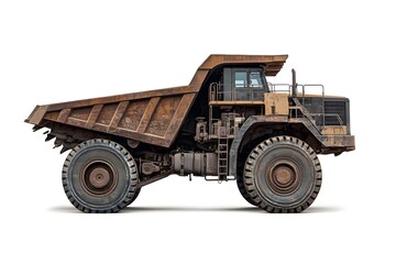 Fototapeta premium Massive Haul Truck: Powerful Engine, Huge Tires, Heavy-Duty Transport, Industrial Site, Mining Operations