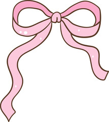 Whimsical Hand-Drawn Ribbon Bow 
