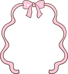 Whimsical Hand-Drawn Ribbon Bow Frame 
