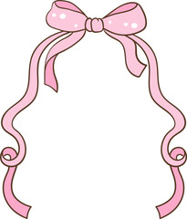 Whimsical Hand-Drawn Ribbon Bow Frame 
