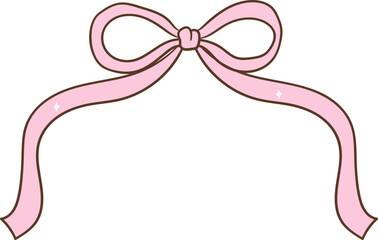 Whimsical Hand-Drawn Ribbon Bow 
