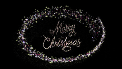 Merry Christmas fireworks shining sparkling card. Christmas balls and snowflakes. Make your Christmas Card and New Year Eve perfect adding Merry Christmas and Happy New Year template.3