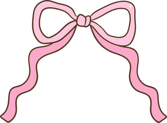 Whimsical Hand-Drawn Ribbon Bow 
