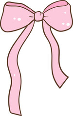 Whimsical Hand-Drawn Ribbon Bow 
