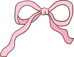 Whimsical Hand-Drawn Ribbon Bow 
