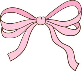 Whimsical Hand-Drawn Ribbon Bow 
