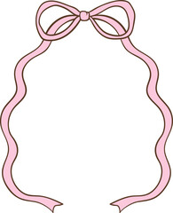Whimsical Hand-Drawn Ribbon Bow Frame 
