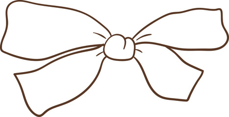 Whimsical Hand-Drawn Ribbon Bow 
