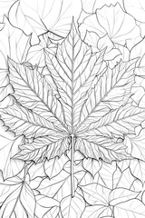 Nature-Inspired Leaf Mandala - Coloring Page for Adults