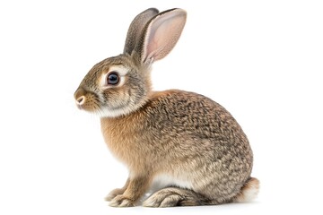 Fototapeta premium Adorable Bunny Rabbit Sitting Calmly Outdoors