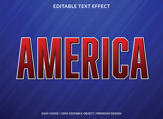 Obraz premium america editable text effect template use for logotype title and headline sticker