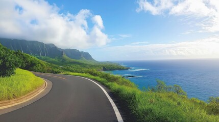 Hanauma Bay in Hawaii, panoramic view 