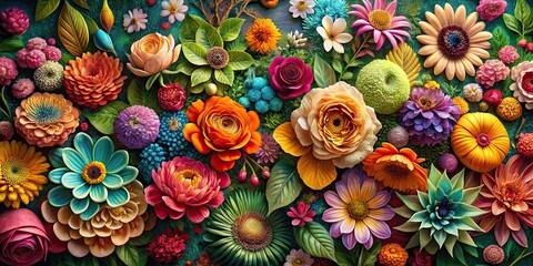 Beautiful floral wall art with vibrant colors and intricate details, floral, wall art, decoration, colorful, blooms