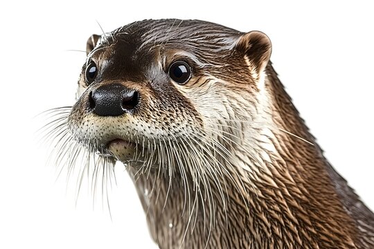 Otter's Close-Up:  Wildlife Portrait, Aquatic Mammal