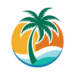 tropical island with palm trees