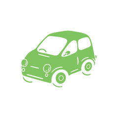 かわいい緑の車のイラスト素材