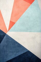 Fototapeta premium Abstract Geometric Background with Colorful Triangles in Coral, Blue, and Mint Green - Modern Design for Websites, Marketing, and Creative Projects