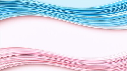 Soft Abstract Wavy Lines in Blue and Pink on Light Background