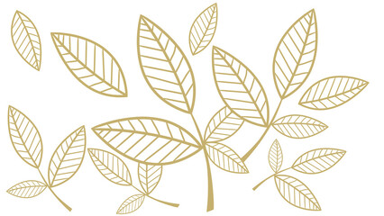 Vector illustration of gold leaves, with a shiny sheen that creates an elegant and luxurious impression. Symbolizing happiness, peace and hope for religious people celebrating the New Year moment