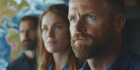 Focused Team Analyzing Financial Data on Screen