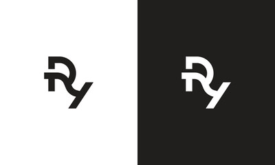 RY logo, monogram unique logo, black and white logo, premium elegant logo, letter RY Vector