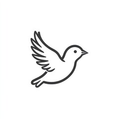 Obraz premium Simple line art illustration of a flying dove.