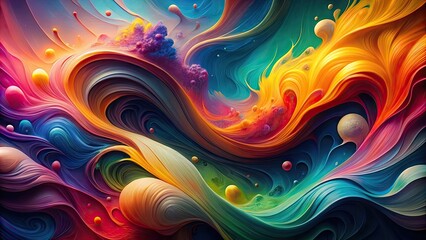 Obraz premium Vibrant and fluid abstract design using organic colors , liquid, abstract, colorful, vibrant, organic, flowing, artistic