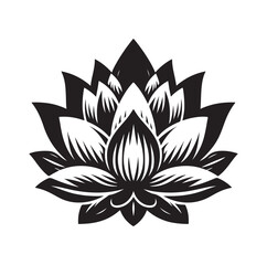Obraz premium lotus flower silhouette vector illustration