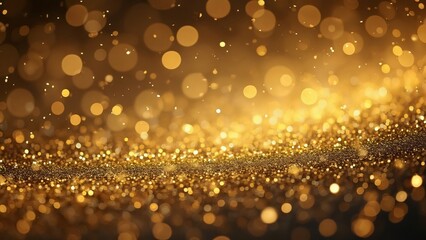 Luxury Gold Glitter Texture, New Year's Eve Postcard Background with Shimmering Sparkles and Bokeh