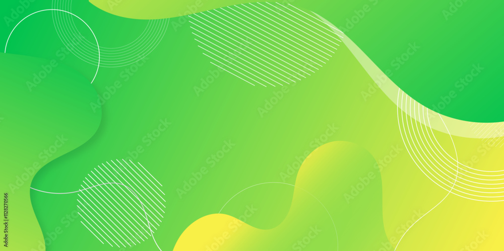 Poster colorful background With proportions and components in fluid. Modern Background with Motion Round Circle Memp Yellow Green Gradient  background for presentation, business report, card, banner, poster.