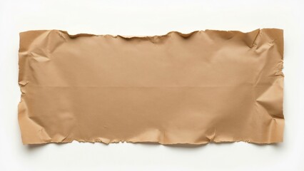 Obraz premium Torn Brown Cardboard Paper Sheet with Creases and Texture - High Resolution Texture Background Image