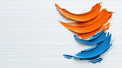 Abstract Colorful Brush Strokes on White Canvas for Artistic Background Use