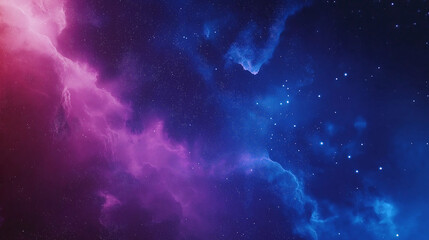 Cosmic Nebula Purple and Blue Galaxy Starscape, Deep Space. Generative Ai.