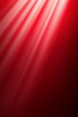 Red gradient background, with soft rays of sunlight shining from the upper left corner to form a gentle beam of white light on one side of the red gradient.