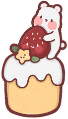 Strawberry chiffon cake - polar bear