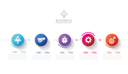 Vector business Presentation Connecting Steps Infographic Template